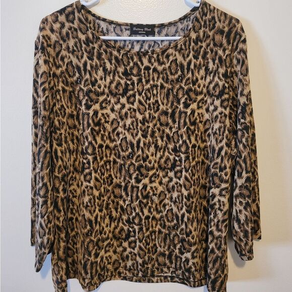 Brittany Black Women's Leopard Print Top - Picture 1 of 6